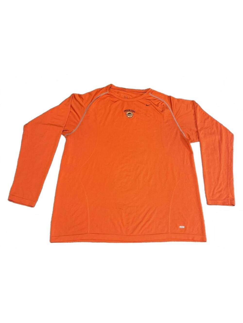 TOP nike oregon state Men's Long Sleeve Orange Shirt